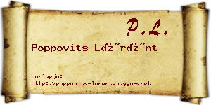 Poppovits Lóránt névjegykártya